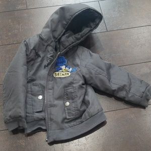 Boys Gray batman light puffy hoodie jacket euc 2T